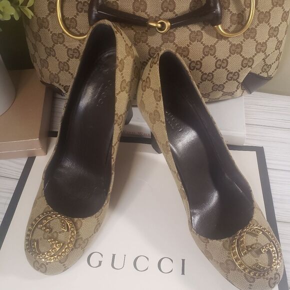 Gucci Horsebit GG Monogram Bag and GG Heels Bundle - Picture 16 of 16